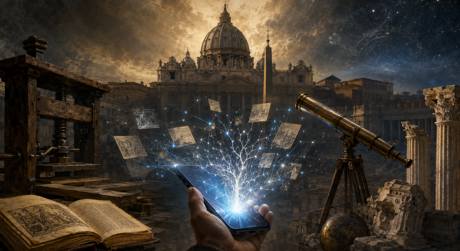 Catholic Church and artificial intelligence alongside historical technologies